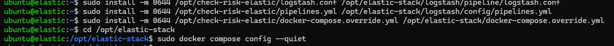 Шаг 4. Копирование файлов настройки Logstash и проверка Docker Compose.